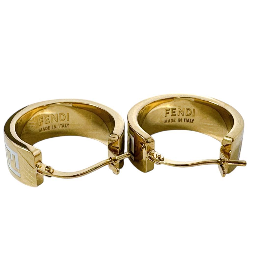 FENDI フェンディ フォーエバー FFロゴ フープ ピアス メタル ゴールド