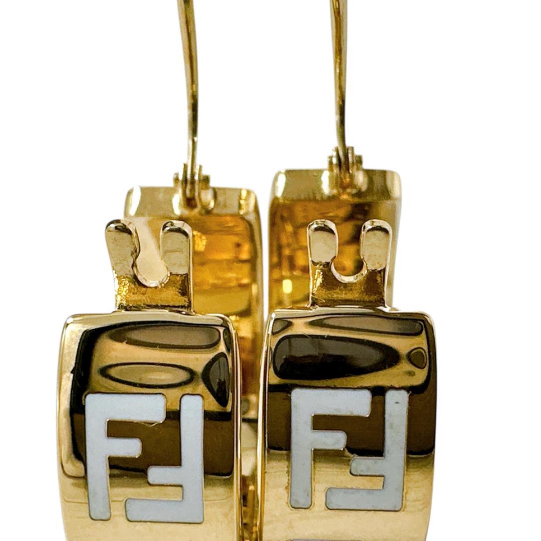 FENDI フェンディ フォーエバー FFロゴ フープ ピアス メタル ゴールド
