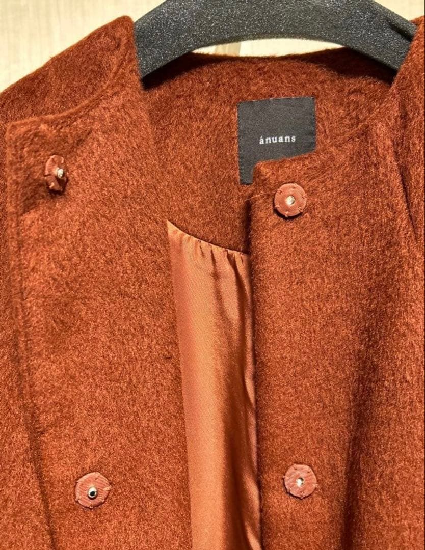 【新品】anuans アニュアンス　クルーネックシャギーロングコート