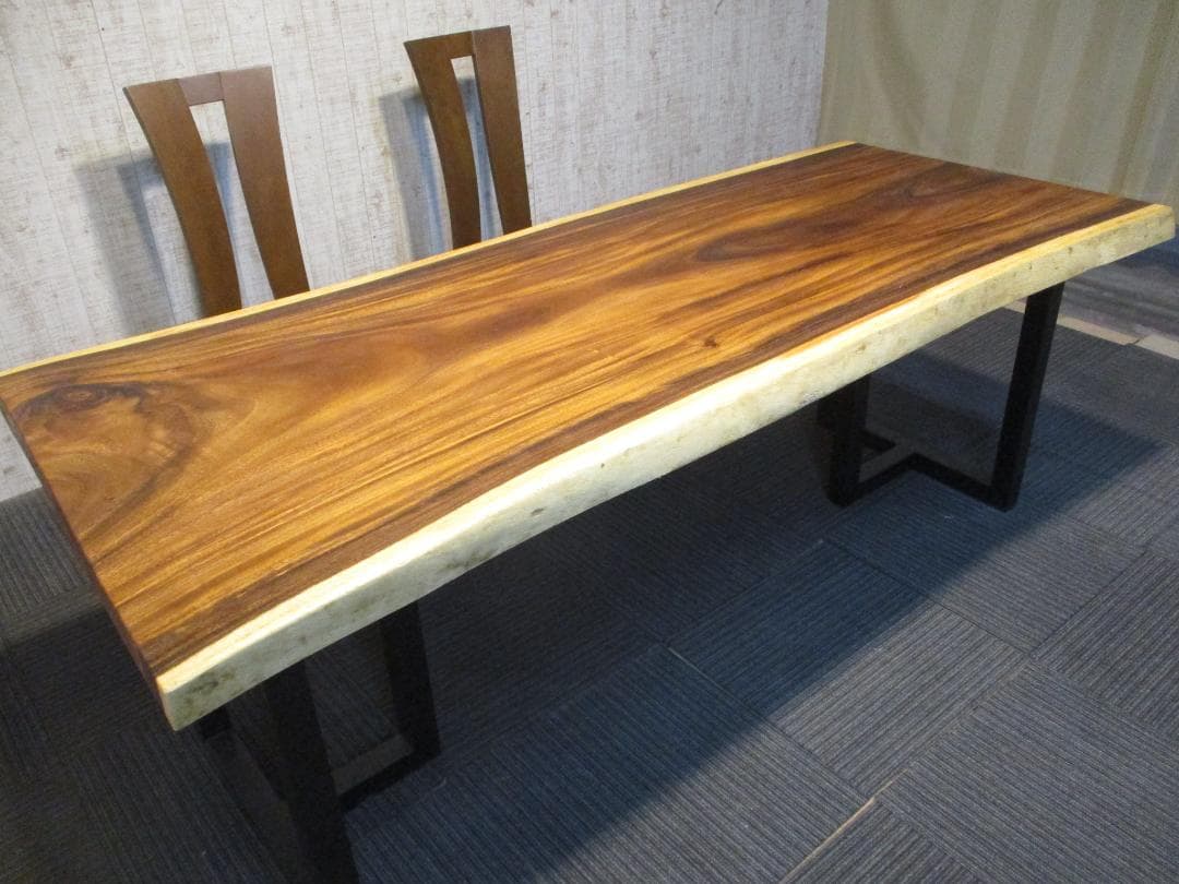 ＃1564■　モンキーポッド　テーブル　ローテーブル　ダイニング　座卓　一枚板