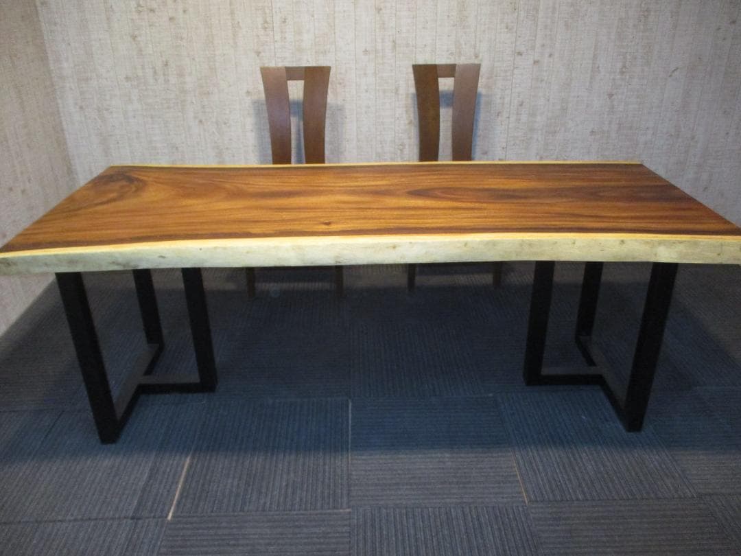 ＃1564■　モンキーポッド　テーブル　ローテーブル　ダイニング　座卓　一枚板