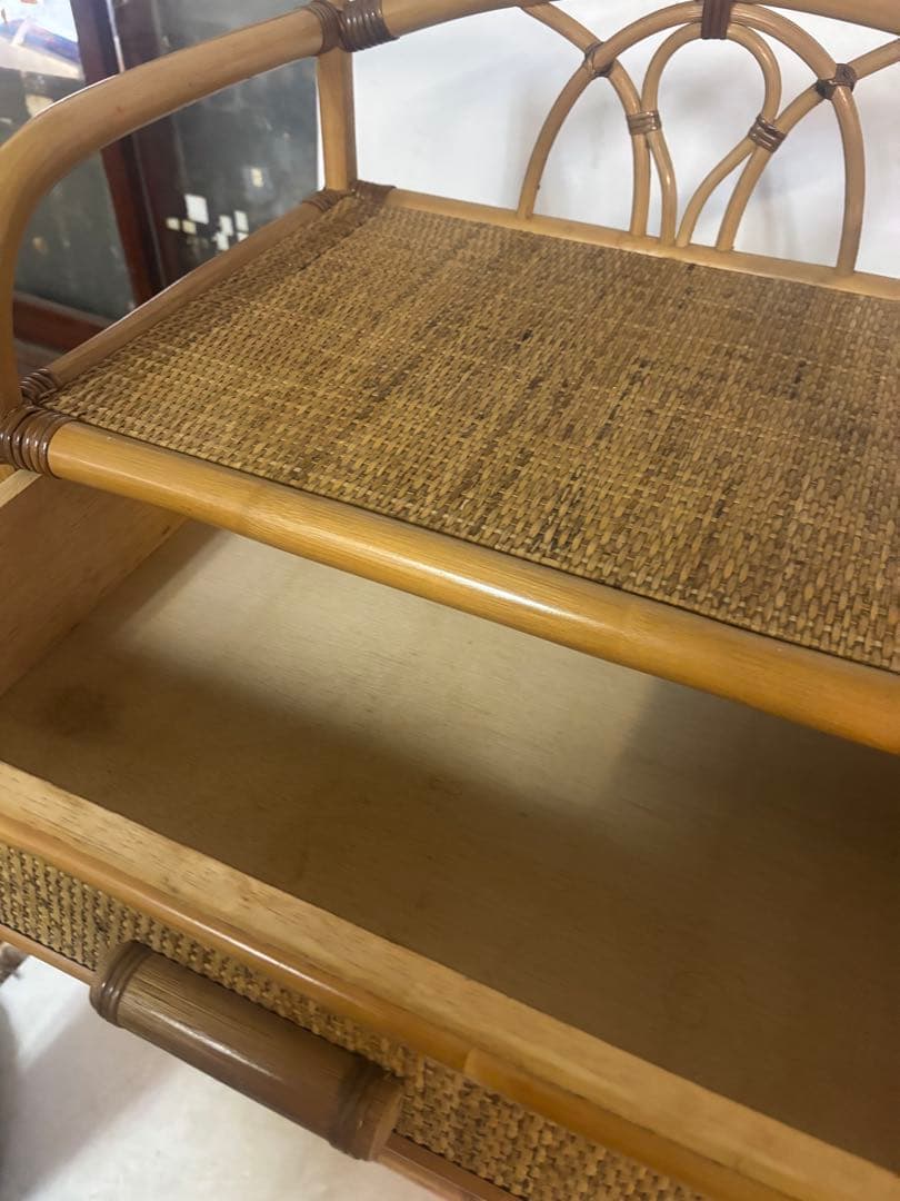 藤ラタン　チェスト　6段引き出し　カゴ収納家具　箪笥　整理棚