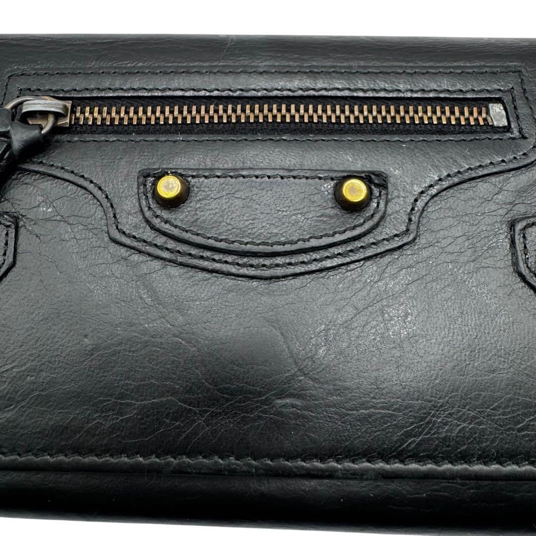 S級極美品✨バレンシアガ 長財布 クラシック コンチネンタル スタッズ ブラック