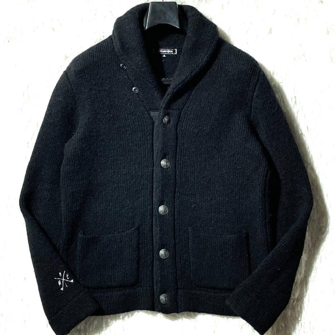 CAPTAINS HELM★シェットランドウール コンチョニットジャケット 黒M