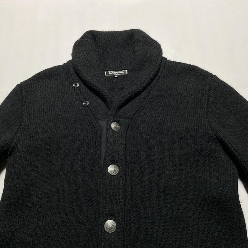 CAPTAINS HELM★シェットランドウール コンチョニットジャケット 黒M