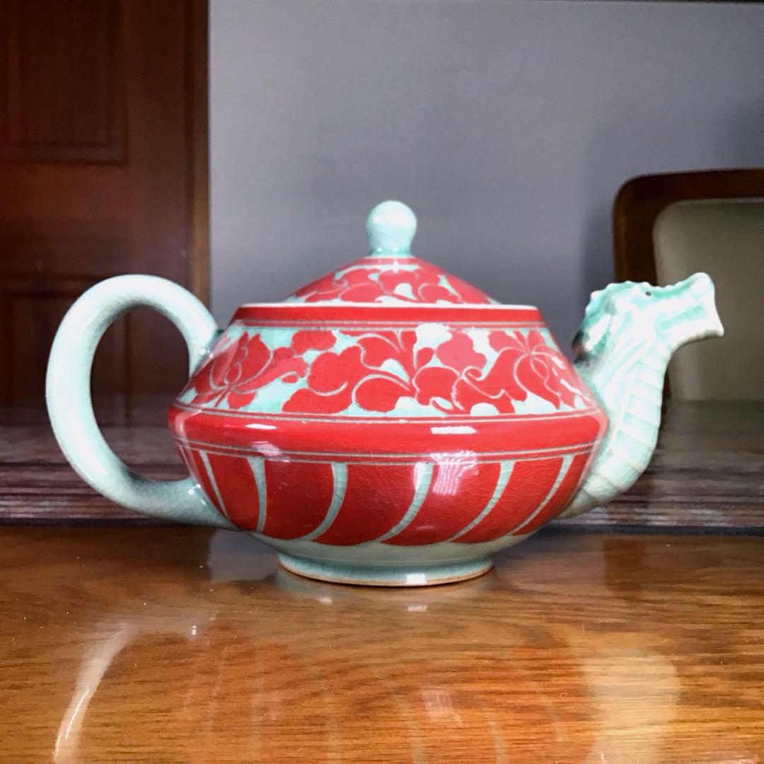 韓国　寿安窯　四代目　張英安　茶器揃　お茶茶碗　茶托　5組　急須　湯冷し