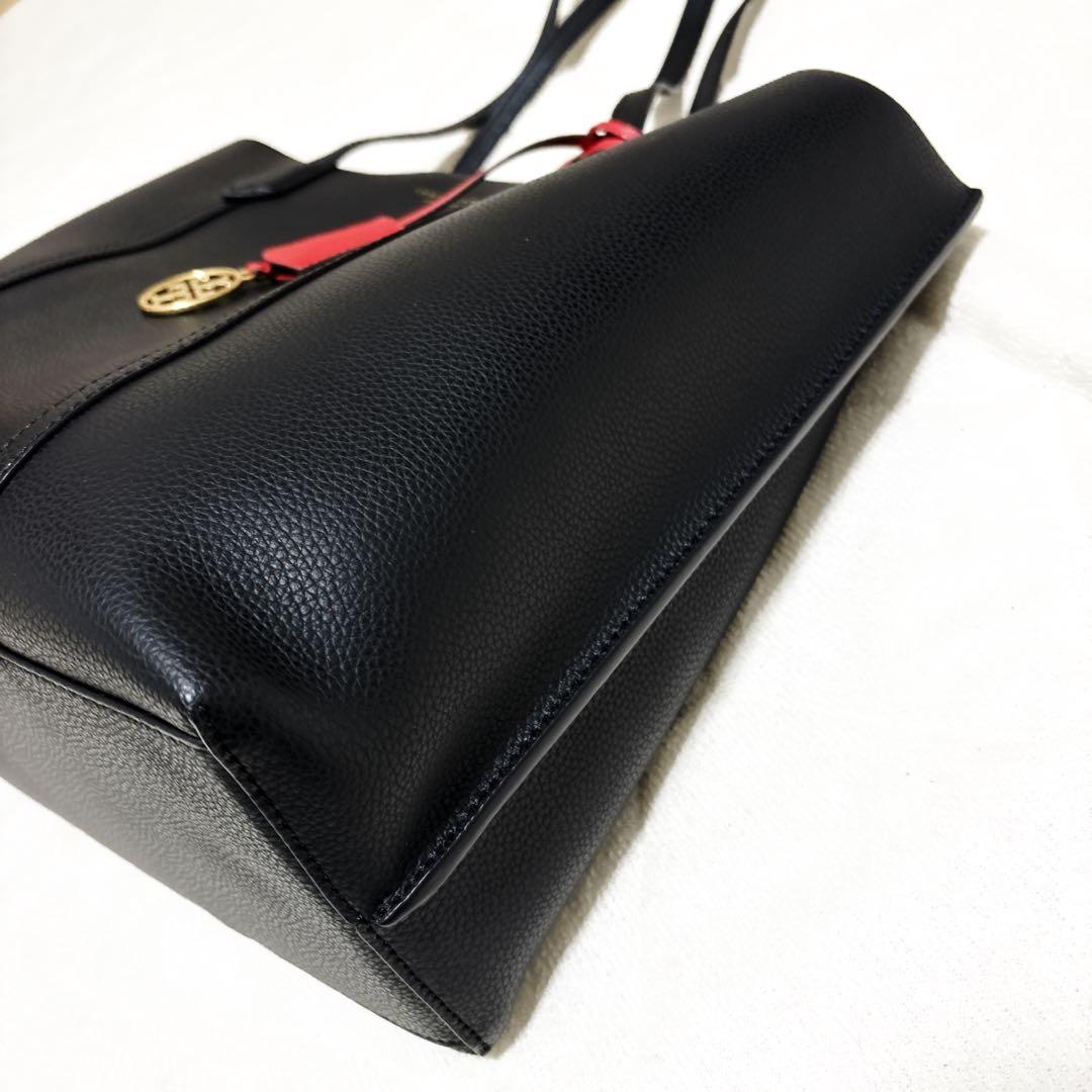 新品級 トリーバーチ ペリー トリプルコンパートメント トートバッグ 黒 A4
