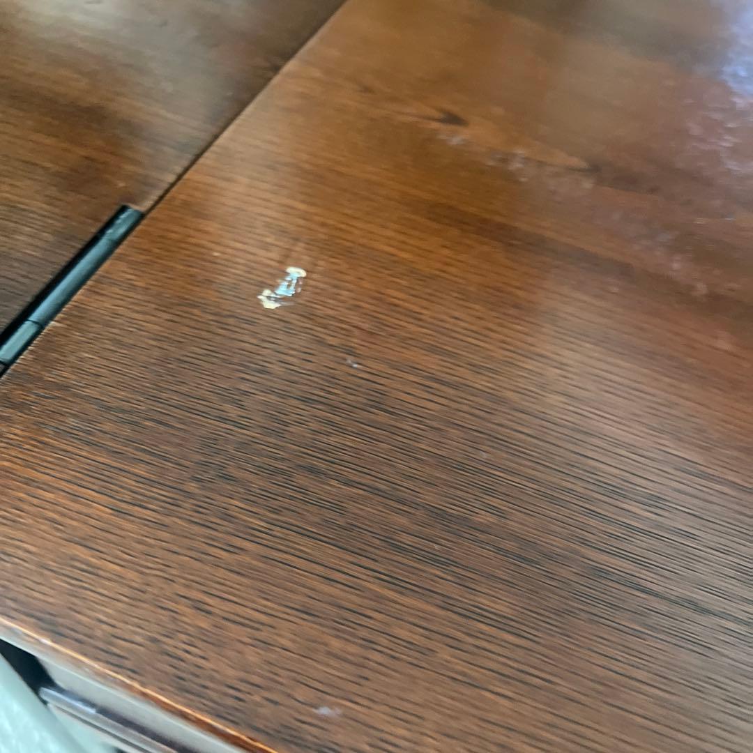 木製折りたたみ文机 和机 三段引き出し 古道具 古民具 アンティーク 隠し引出し