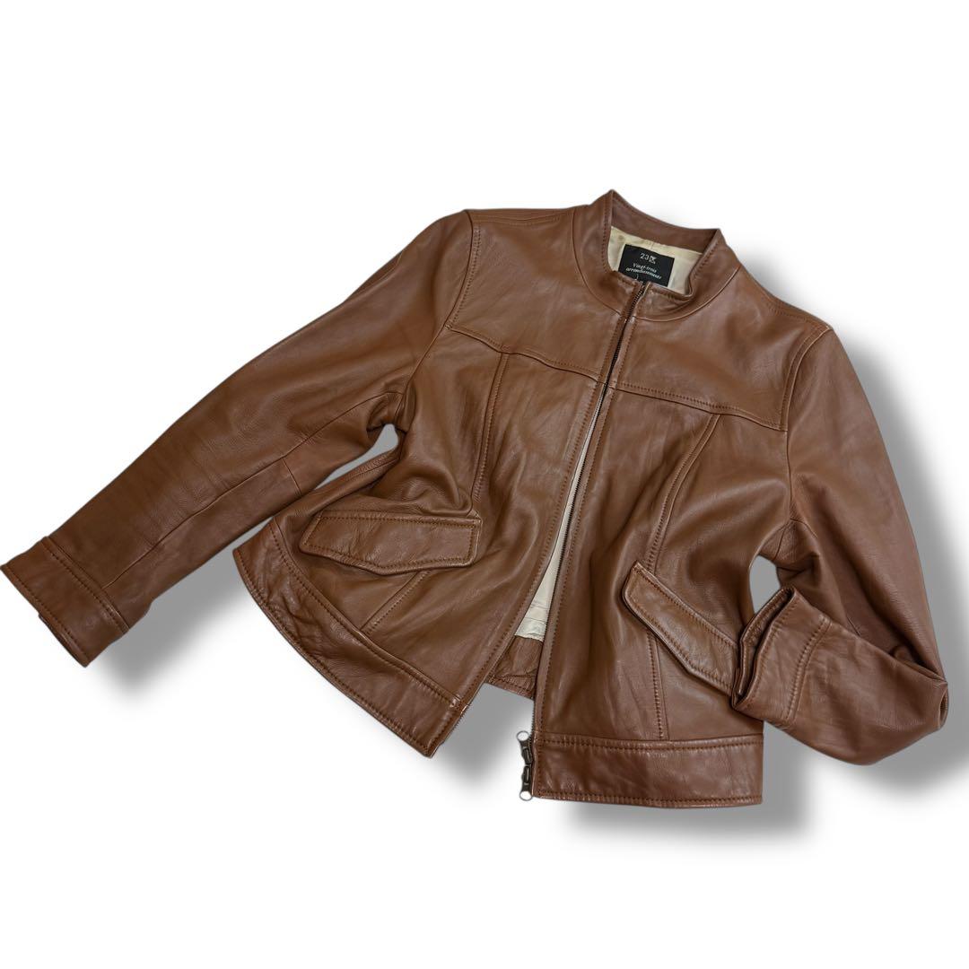 23区 1928 ラムレザー シングル ライダースジャケット 48 羊革