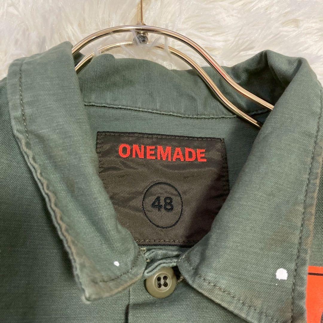ONEMADE ミリタリーシャツ カーキ 48 重ね着風 オシャレ カジュアル