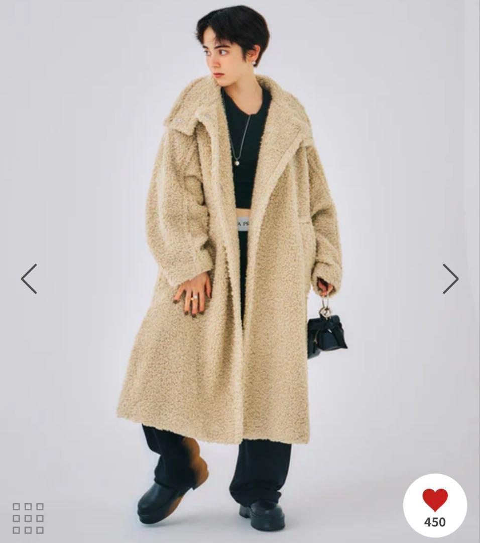 スタンドカラーボアコート アダムエロペ コート アウター