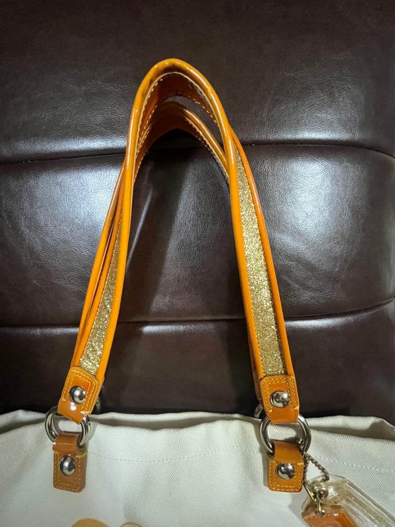 激レア COACH POPPY トートバッグ キャンバス GOLDY