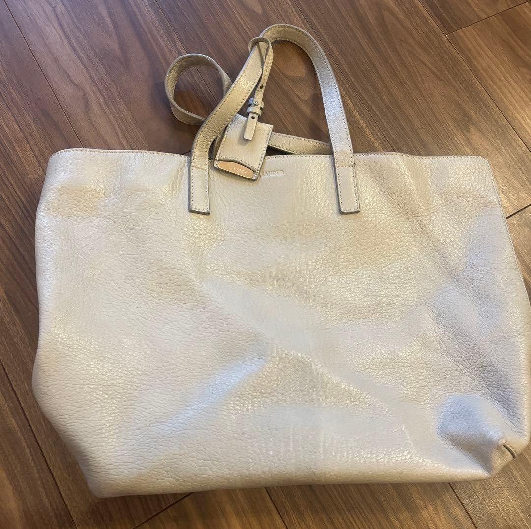 JIL SANDER ジルサンダー　フルレザートートバッグ　グレー　本革