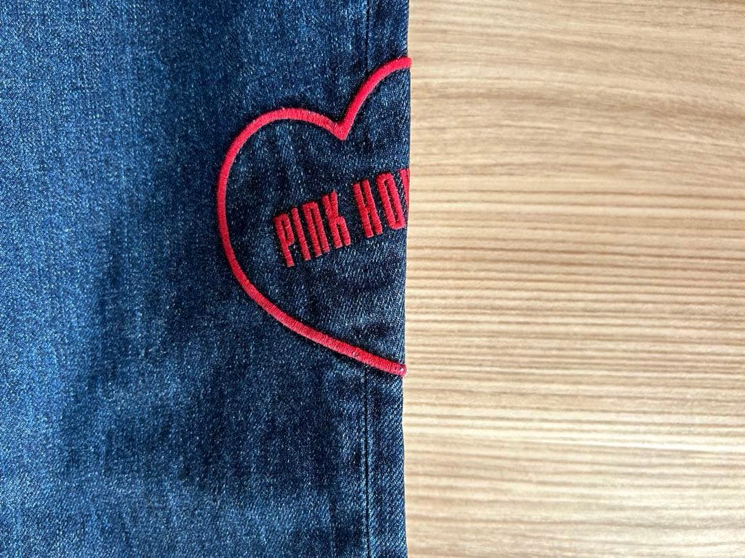 PINK HOUSE ピンクハウス ハートアップリケ　デニム　パンツ Ｌ