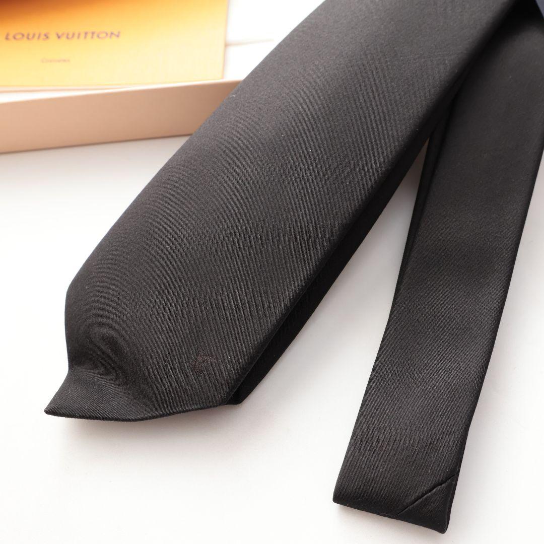 未使用 ルイ・ヴィトン LOUIS VUITTON ブラック ネクタイ