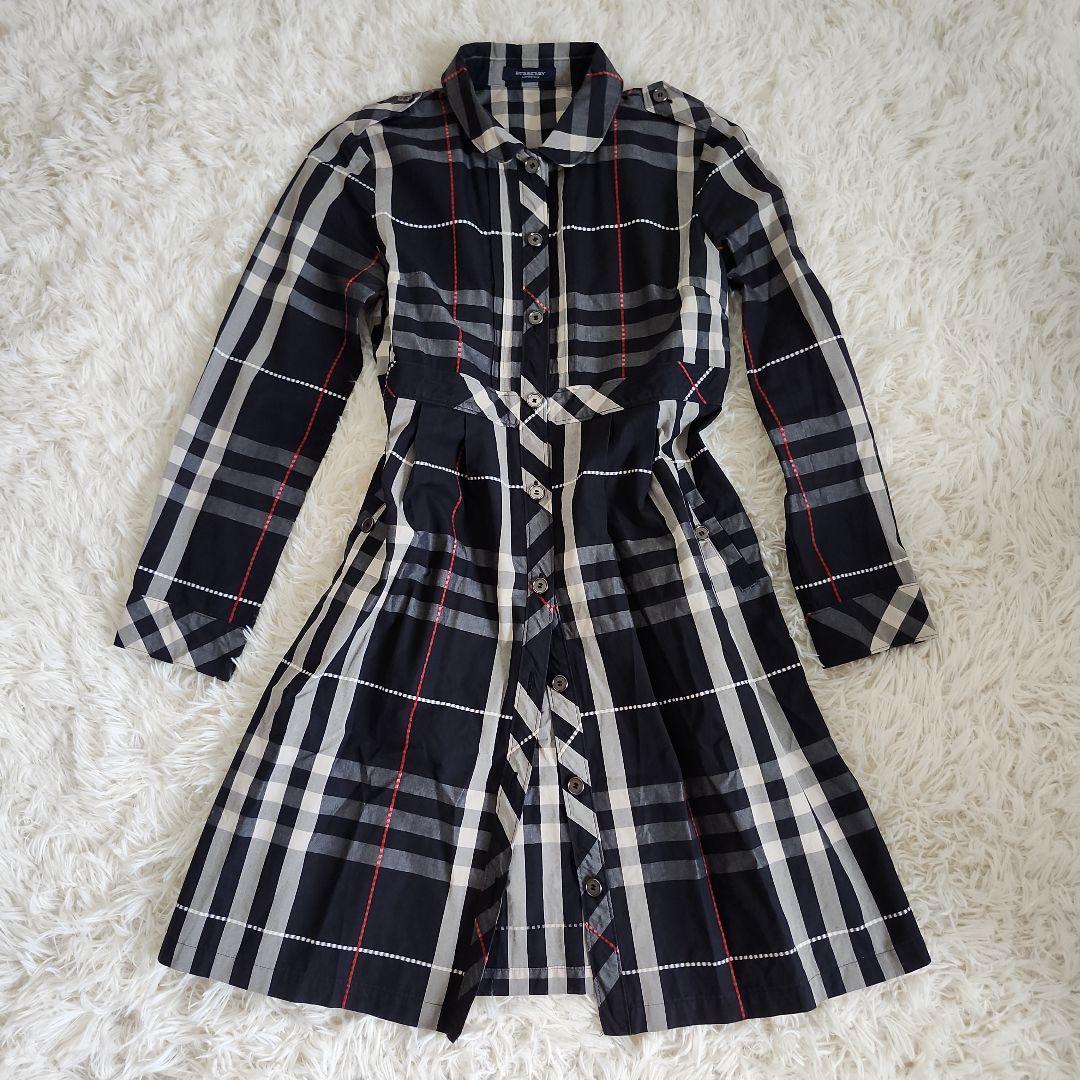 【美品】BURBERRY LONDON チェック柄 長袖ワンピース