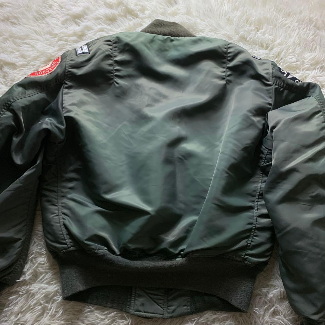 美品■バズリクソンズ フライトジャケット B-15D ワッペン　グリーン　38