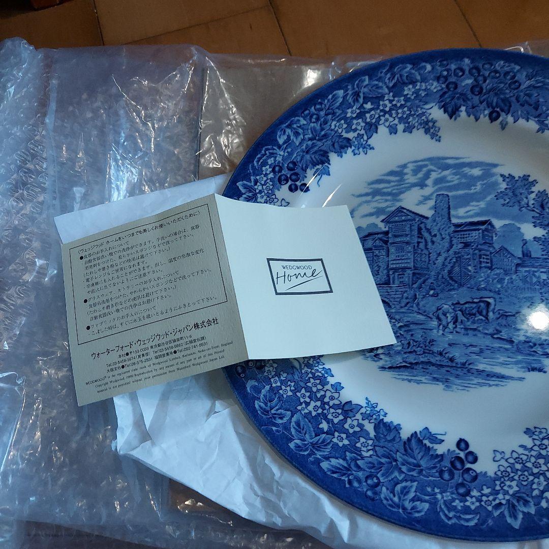 【未使用品】ウェッジウッド　Queen’s Ware 大皿4枚★黒壺★