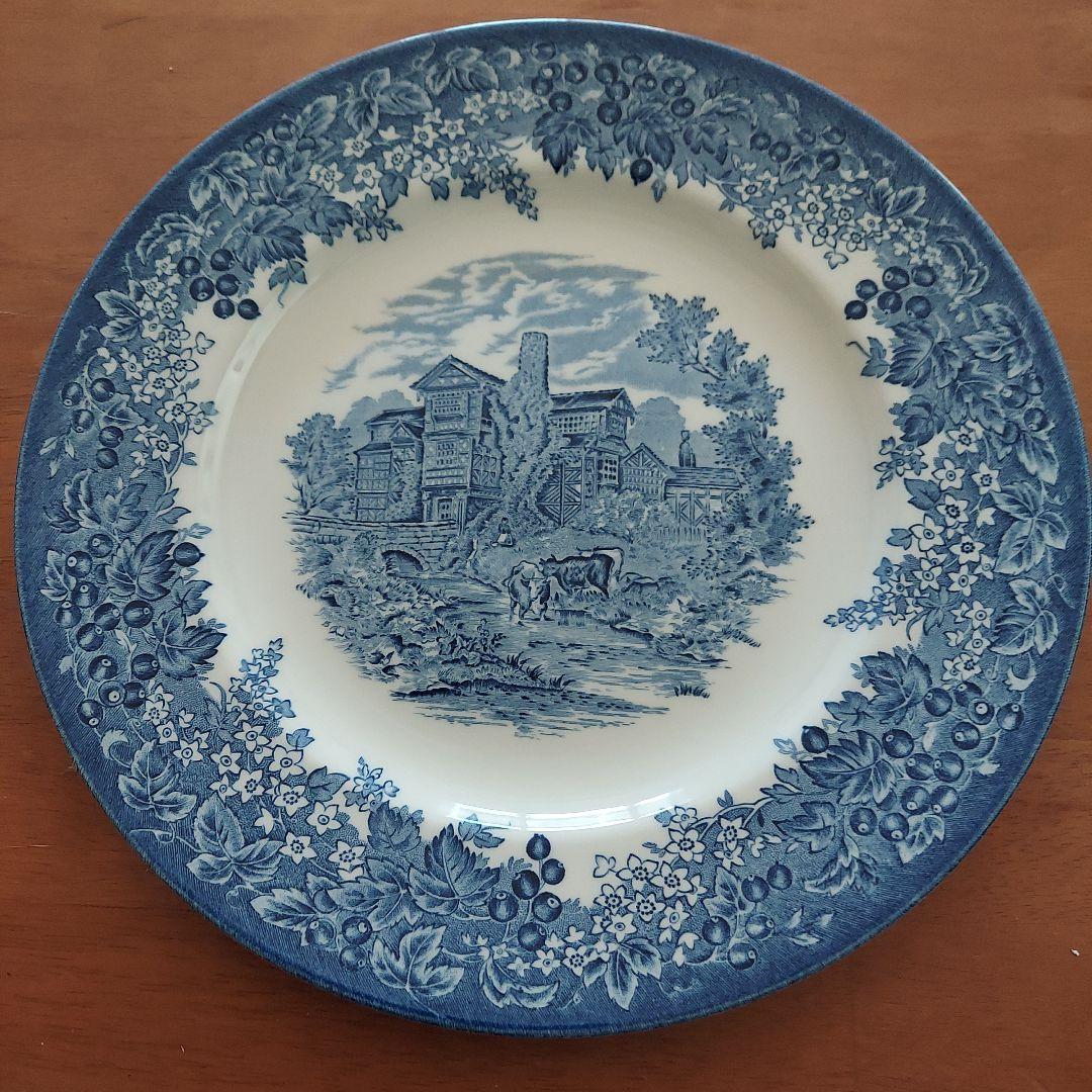 【未使用品】ウェッジウッド　Queen’s Ware 大皿4枚★黒壺★