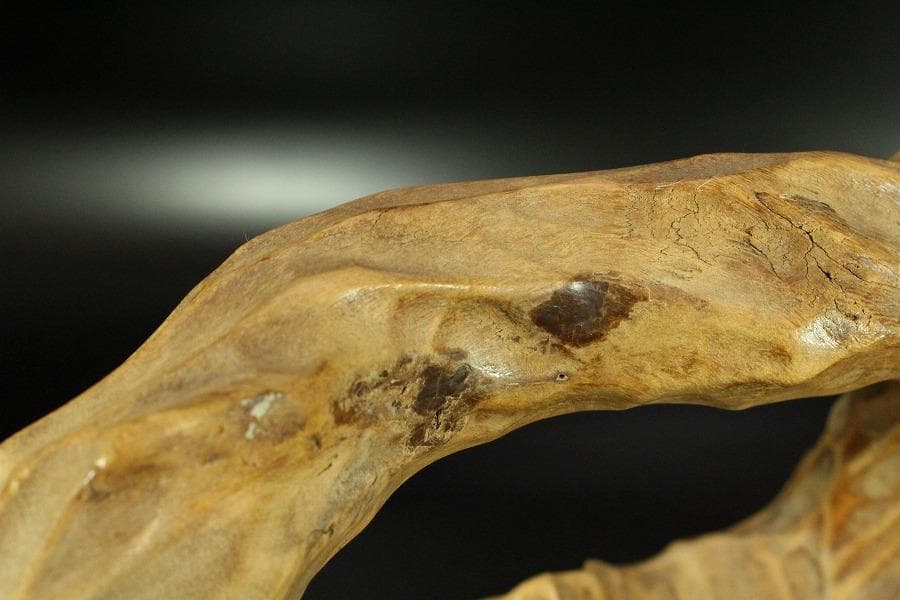 葡萄木 手付 器 木彫 古民具 時代物(K-LC949)