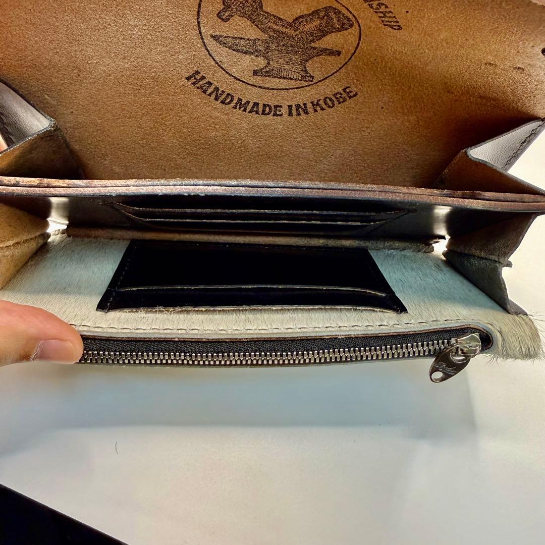 ギャラ付き　リンチシルバースミス　レザーウォレット　限定品ホワイトホース毛皮