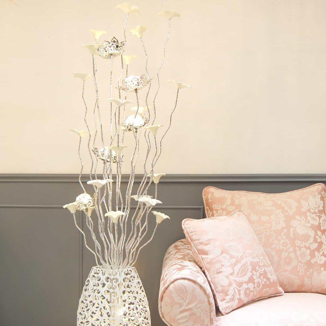 フラワーモチーフ フロアスタンド LEDライト付き　B級品