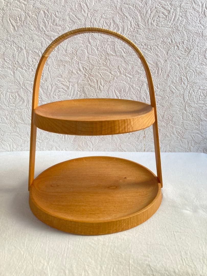 アフタヌーンティ―スタンド、YAMAシリ―ズ、渡邉浩幸、木工、美品