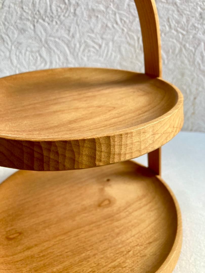 アフタヌーンティ―スタンド、YAMAシリ―ズ、渡邉浩幸、木工、美品