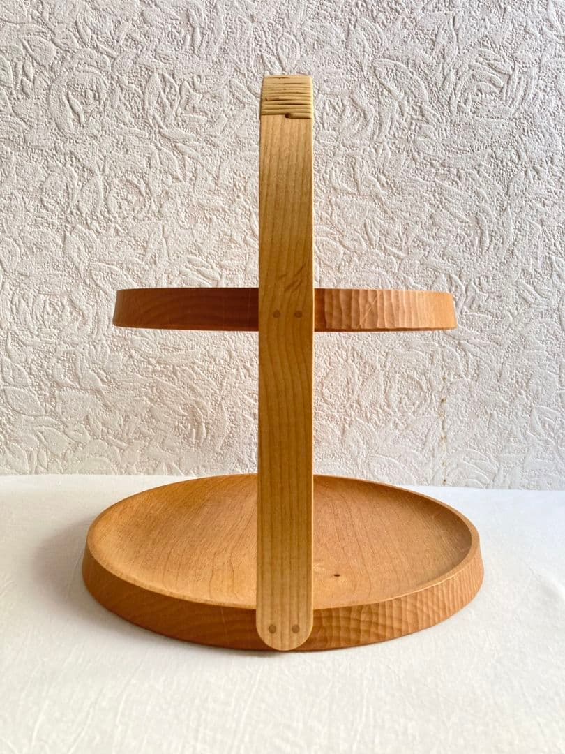 アフタヌーンティ―スタンド、YAMAシリ―ズ、渡邉浩幸、木工、美品