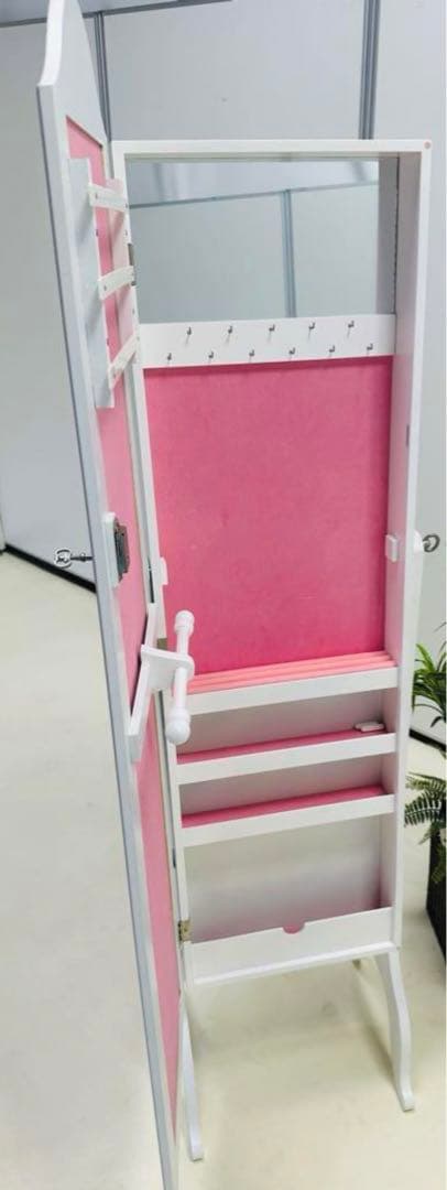 かわいい！フロアミラー 【姿見】 ピンク色♡