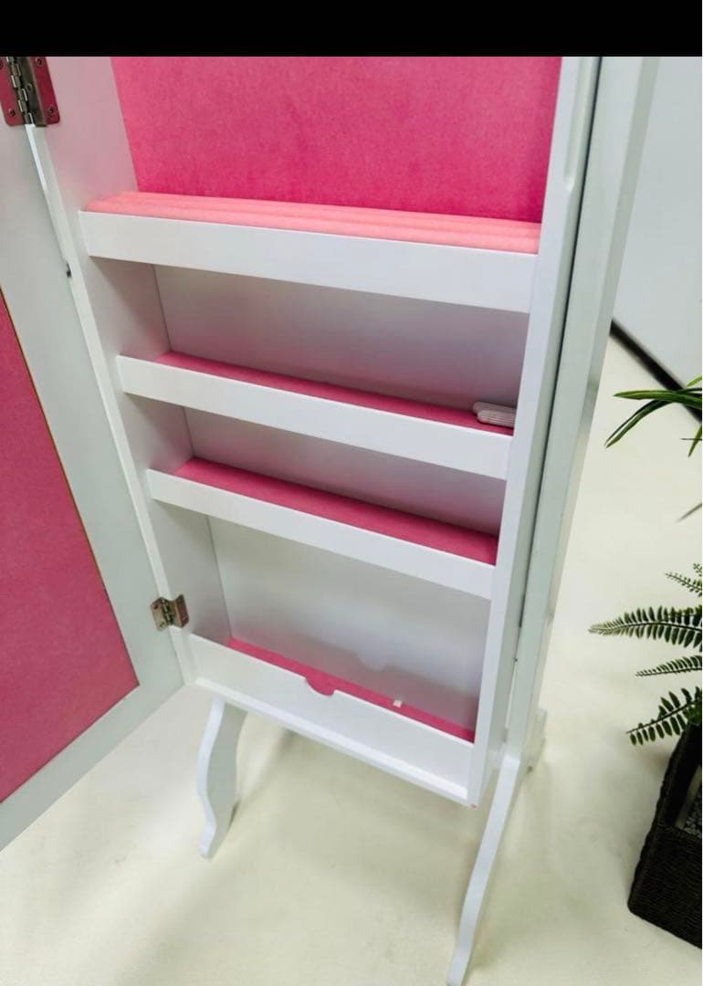 かわいい！フロアミラー 【姿見】 ピンク色♡