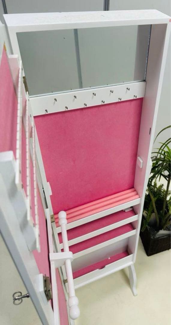 かわいい！フロアミラー 【姿見】 ピンク色♡