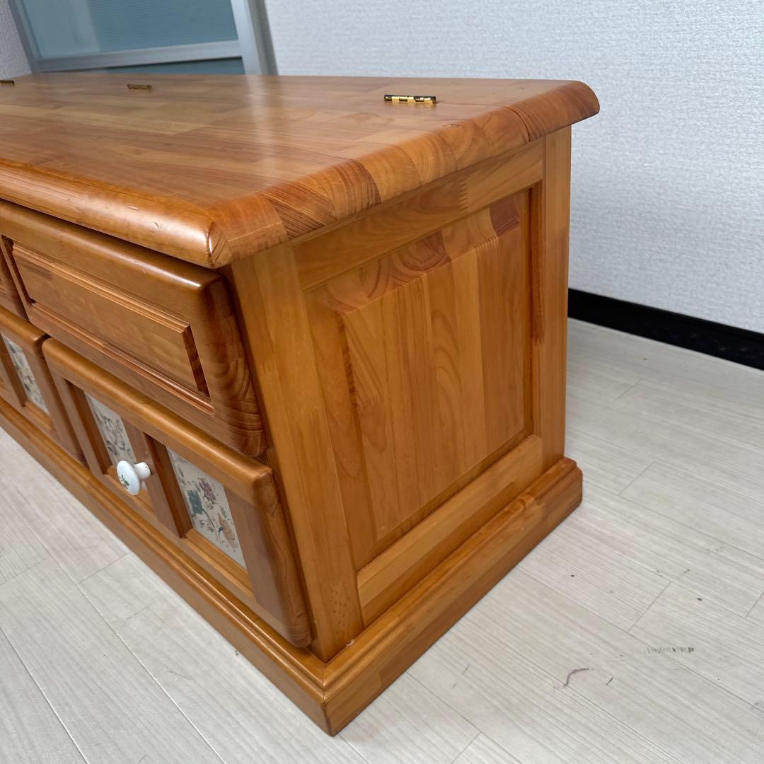 スペイン バレンシア タイル ベンチ チェスト ローボード 収納家具 is2※