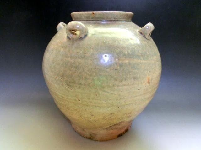 壷■古い耳付き船壷 丸壺 茶壷 古玩 古美術 時代物 骨董品■
