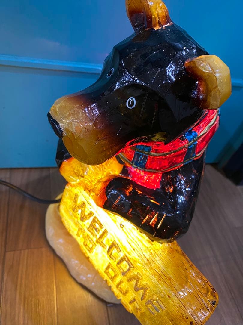 ビンテージ　美品　クマの照明装飾品 WELCOME TO OUR CABINS