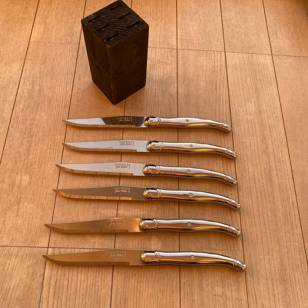 Laguiole ステーキナイフ6本セット- ステンレススチールハンドル