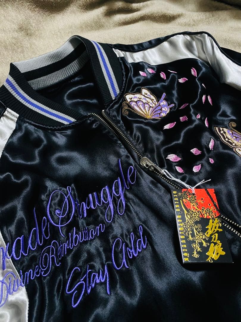 未使用 美品 DIVINE ２面用 レーヨン ちび 桜 日本限定 スカジャン