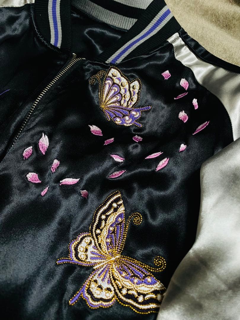 未使用 美品 DIVINE ２面用 レーヨン ちび 桜 日本限定 スカジャン