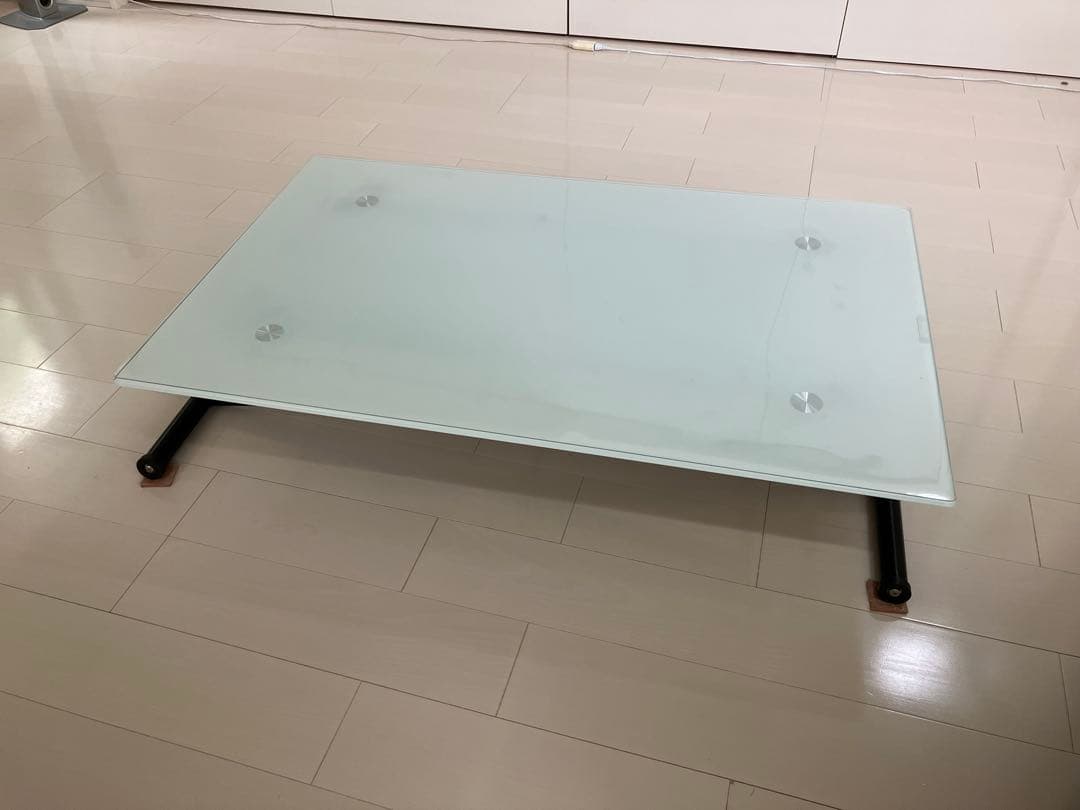 ニトリ昇降式センターテーブル　ガラス　ホワイト