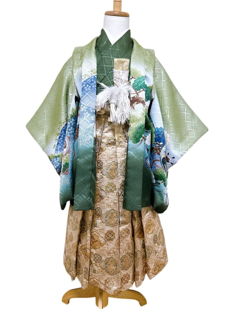 上品なカッコ良さ♡七五三　5歳　男の子　セット　一式　緑　抹茶色　鷹