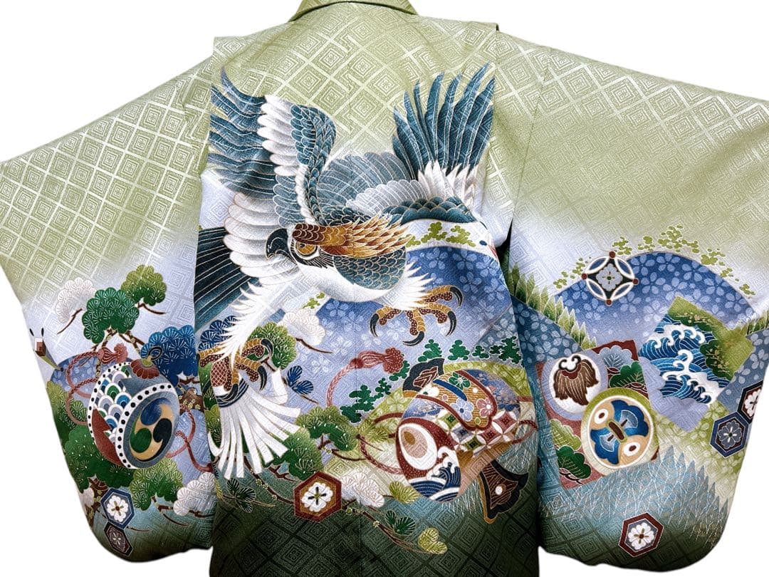 上品なカッコ良さ♡七五三　5歳　男の子　セット　一式　緑　抹茶色　鷹