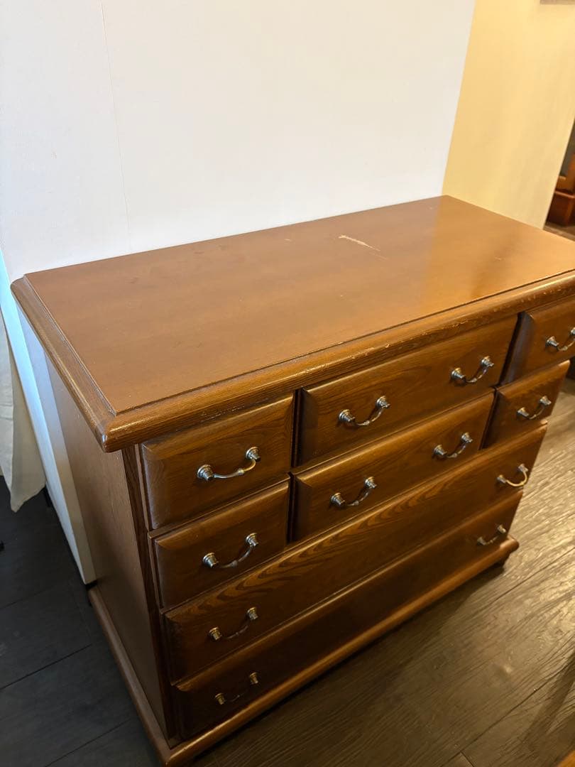 木製チェスト 8段引き出しアンティーク 収納家具 ヴィンテージ※天板傷あり