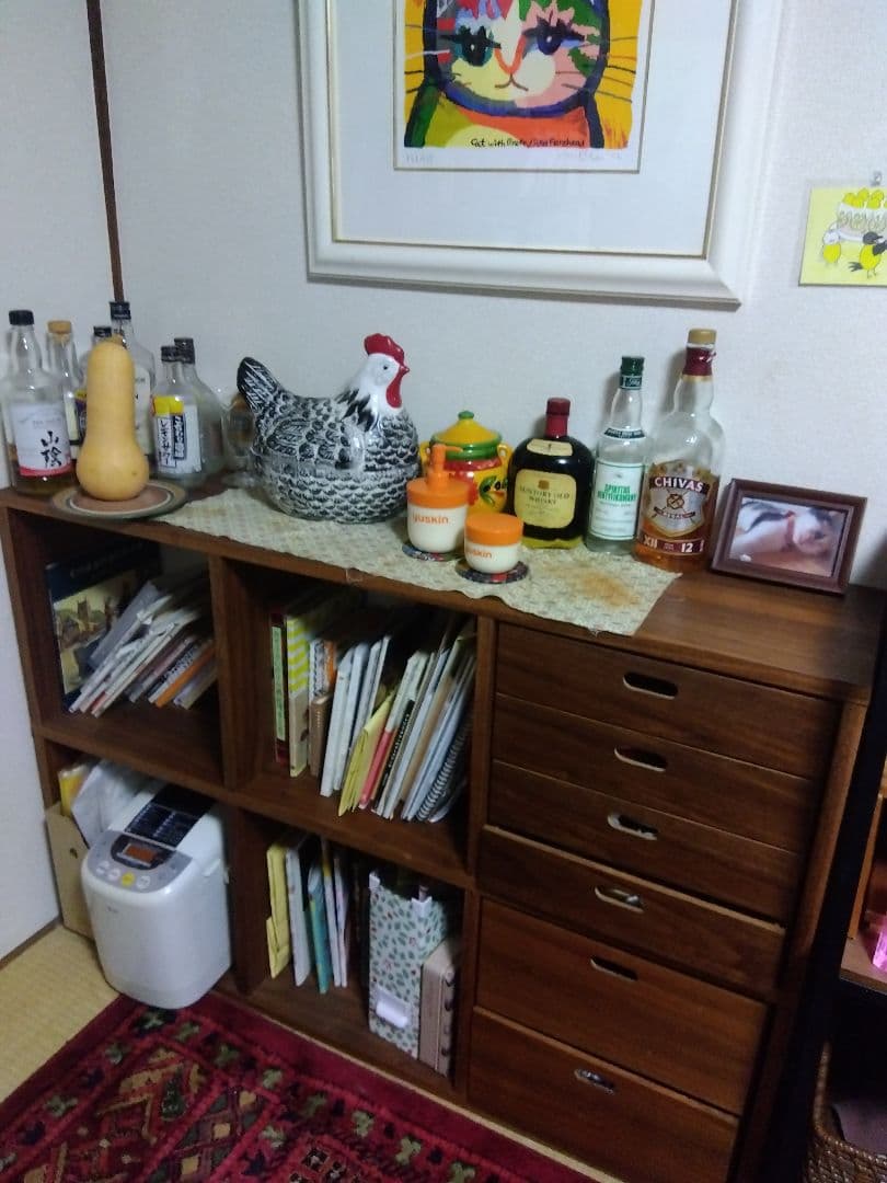 無印良品、スタッキングシェルフセット・３段×２列・ウォールナット、送料込み。