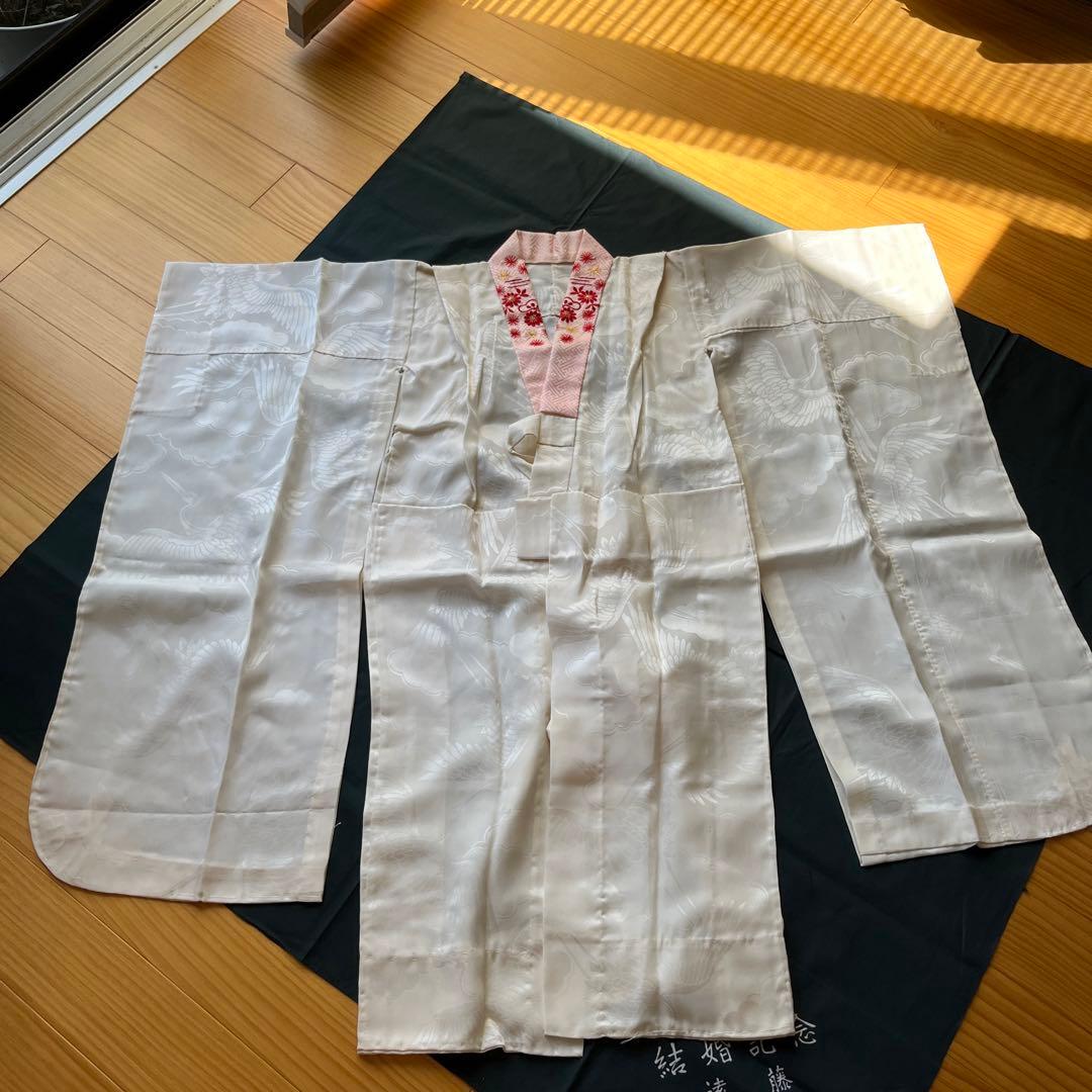 七五三 七歳着物　アンティーク　刺繍艶やか10点セット　オレンジ