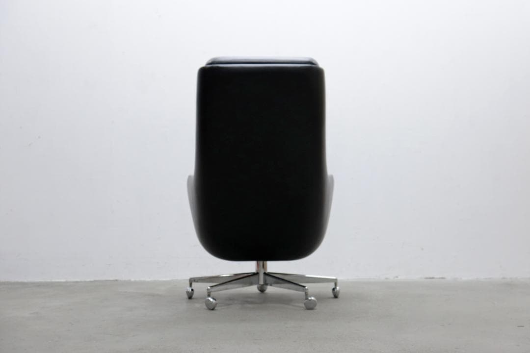 ヴィンテージ ハイバック キャスターチェア 合皮 オフィス 書斎 PC レトロ