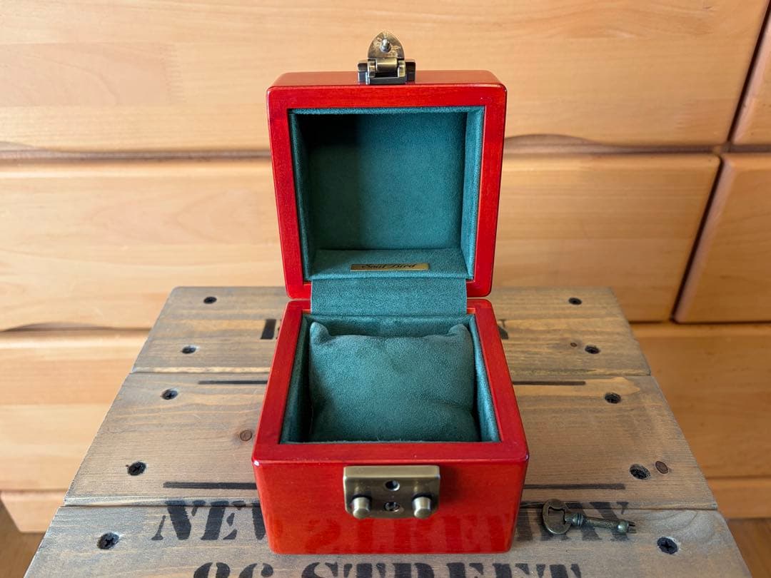 ソウルバード 1本用 メイプル材 腕時計ケース グリーンシープレザー 内装