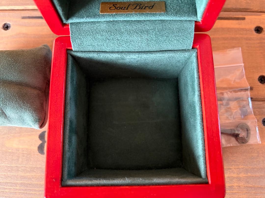 ソウルバード 1本用 メイプル材 腕時計ケース グリーンシープレザー 内装