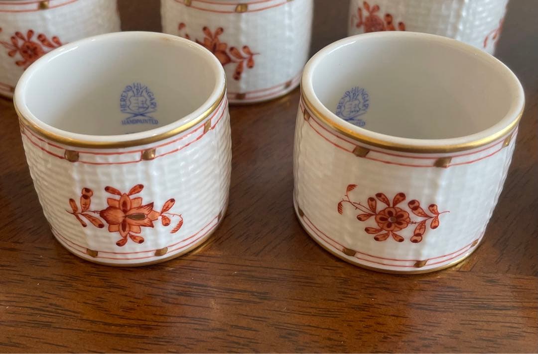 希少 ヘレンド　ナプキンリング 8個セット 花柄