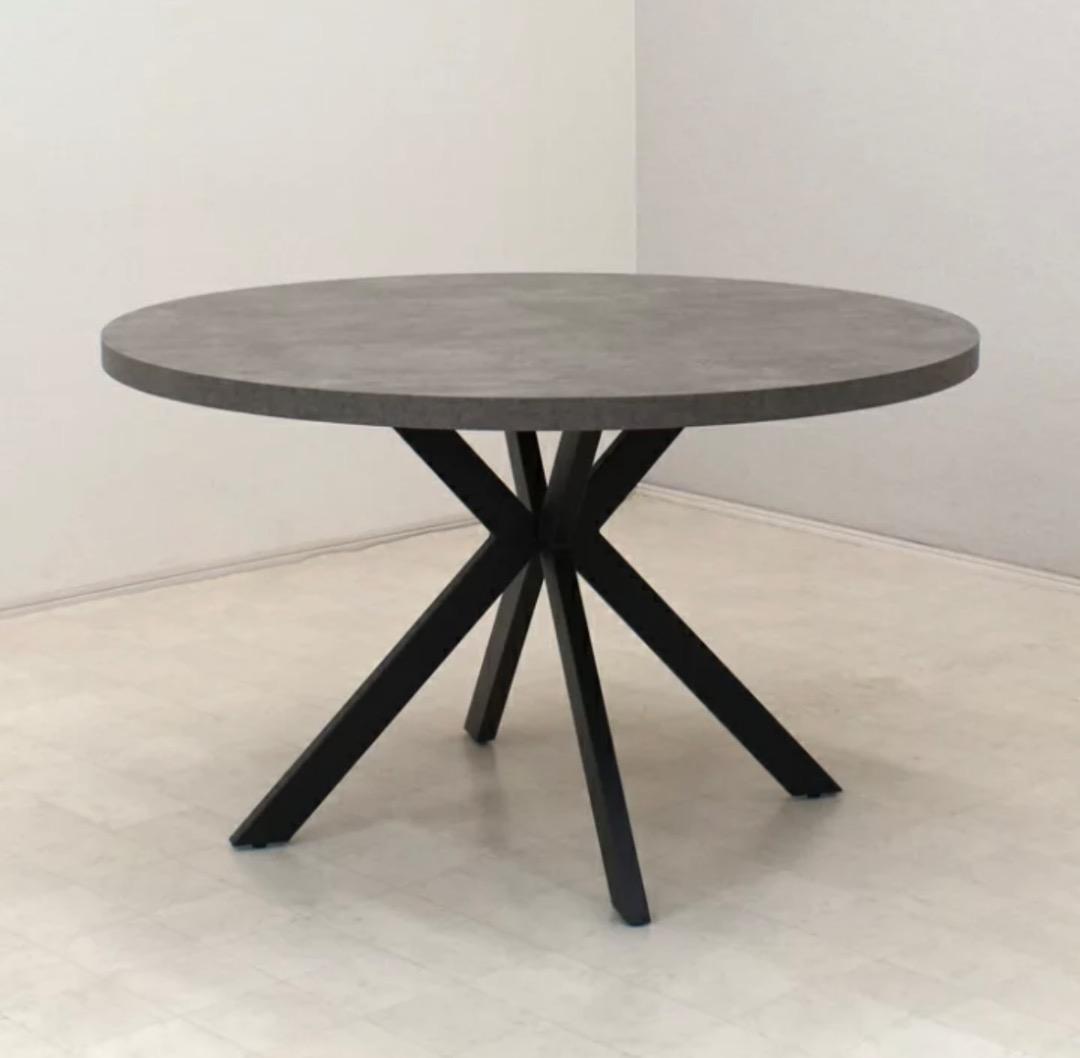 ダイニングテーブル　グレー　丸