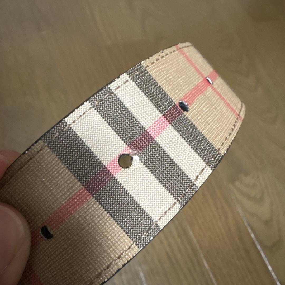 BURBERRY チェック柄 ベルト Bロゴ リバーシブル